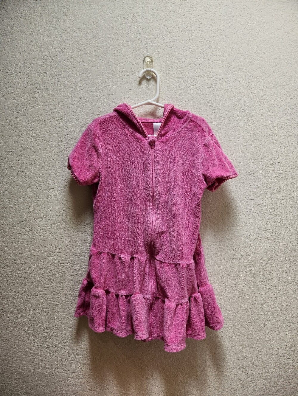 Cat & Jack Girls' Solid Terry Cover Up Dress With Hood Size Small